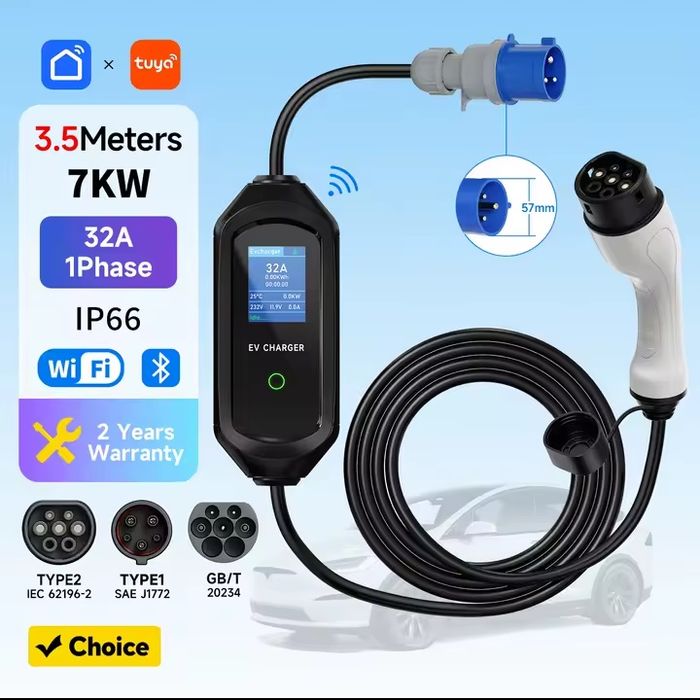 Зарядка до Електромобіля 7кВт (GBT) EV CHARGER