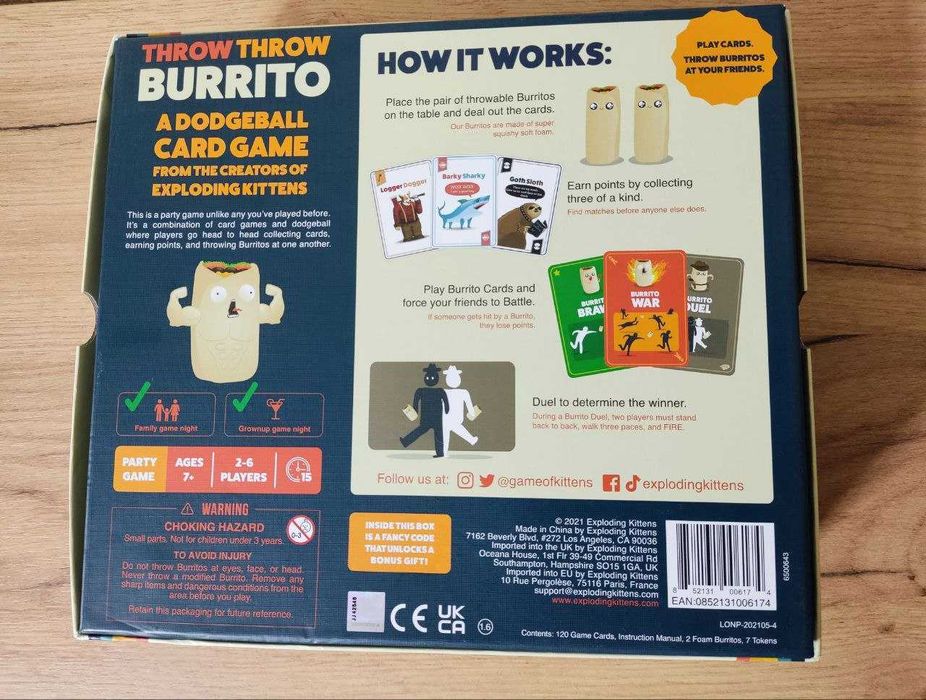 Настольная игра Летящие буррито (Throw Throw Burrito)