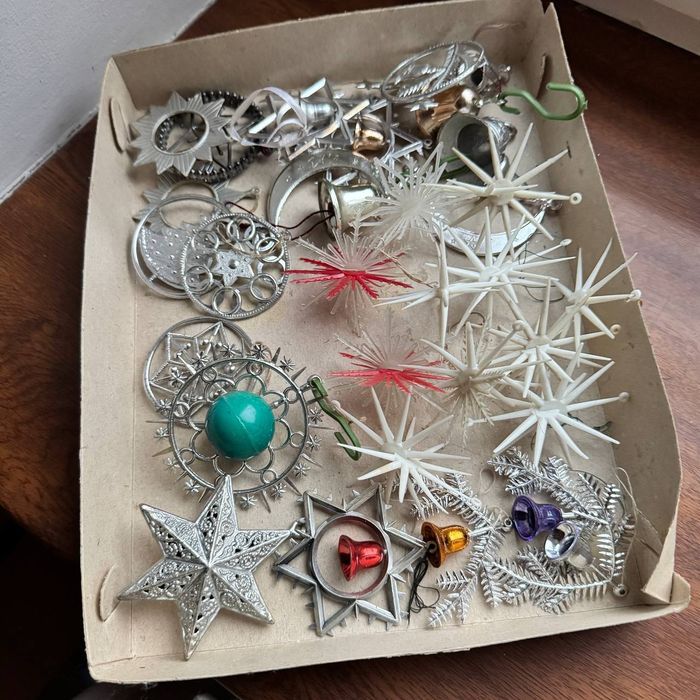 Ozdoby choinkowe PRL Śnieżynki / Gwiazdy