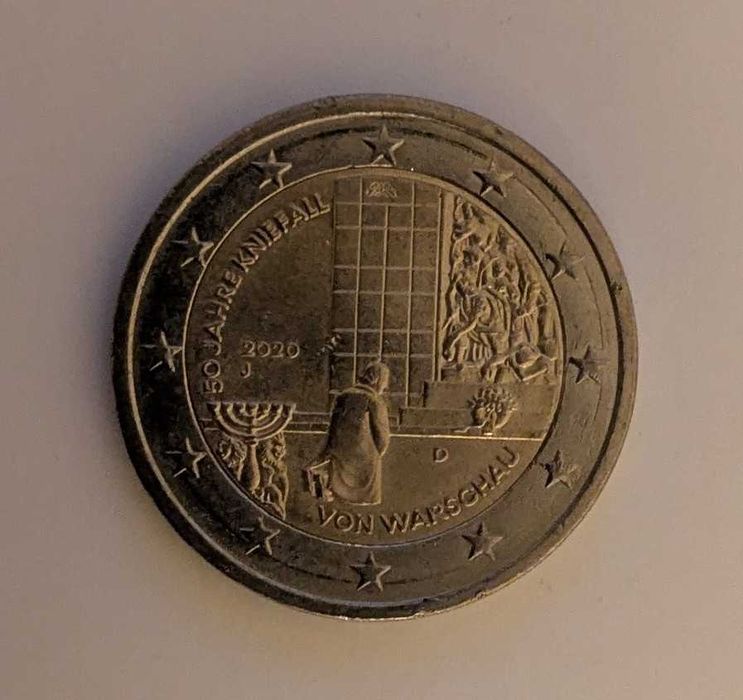 Moeda 2€ - Alemanha - 2020 - Ajoelhado em Varsóvia  - Letras D , F e J