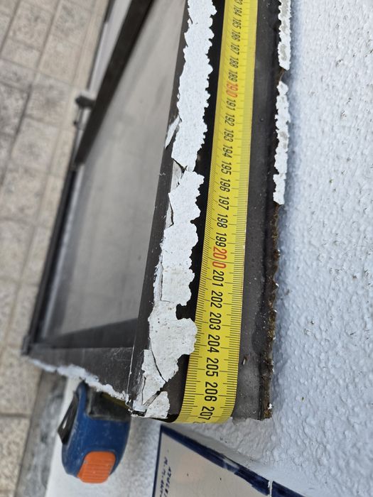 Janela aluminio castanho 3 folhas, 207 cm largura x 111 cm altura