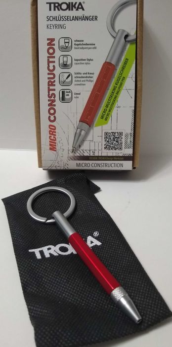 TROIKA Construction breloczek z długopisem wielofunkcyjnym czerwony