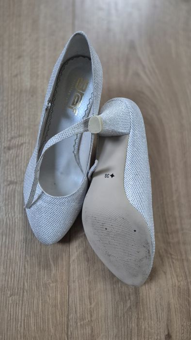 Buty taneczne ślubne srebrne rozmiar 38