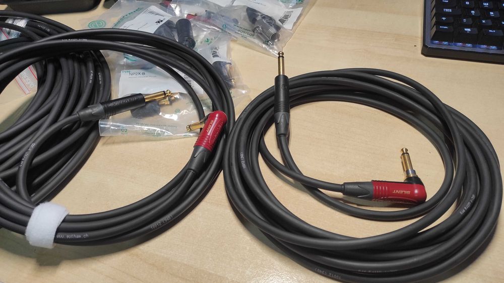 Cabos jack guitarra baixo e instrumentos (Neutrik® Silent, Gotham.ch)
