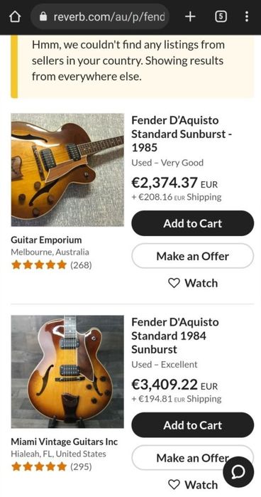 FENDER D 'Aquisto Jazz Guitar