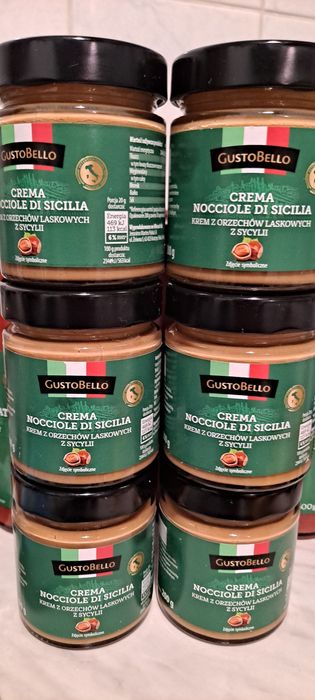 Krem z orzechów laskowych z Sycylii GustoBello  6 sztuk