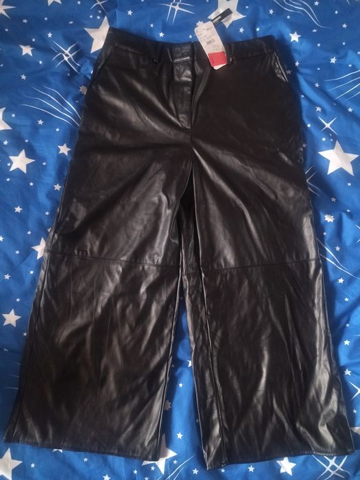 Штаны кюлоты кожа Турция новые с утеплителем