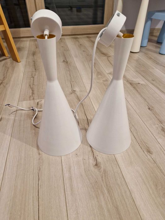 Lampy 2 sztuki białe złote