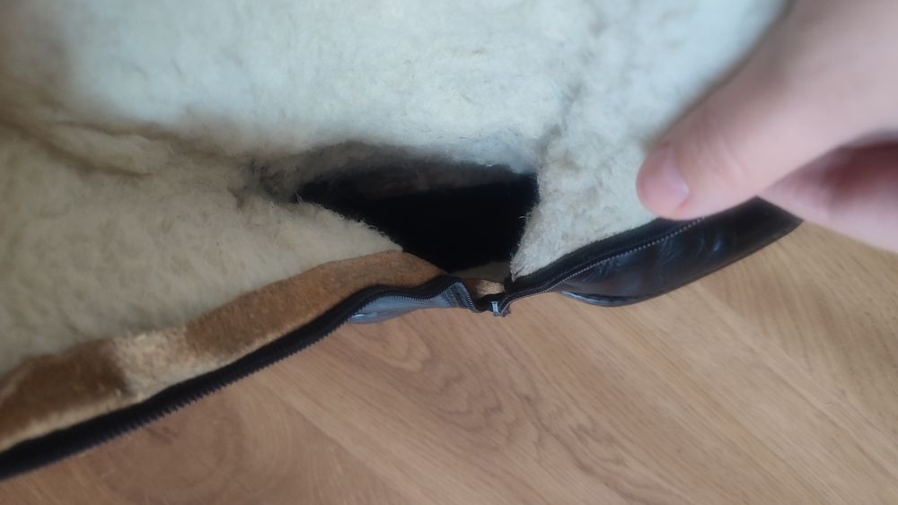 Kozaki skórzane zimowe damskie do pół łydki rozm. 38