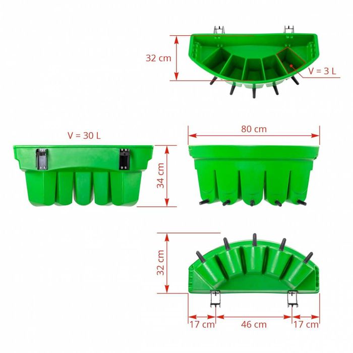 Poidło dzielone dla cieląt z zaworami i gumowymi smoczkami