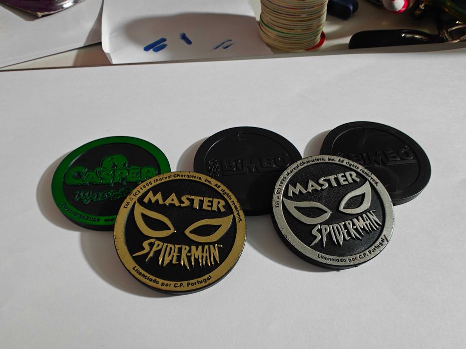 Lote 5 Master Tazos Bimbo (Spider-Man e Casper) Anos 90