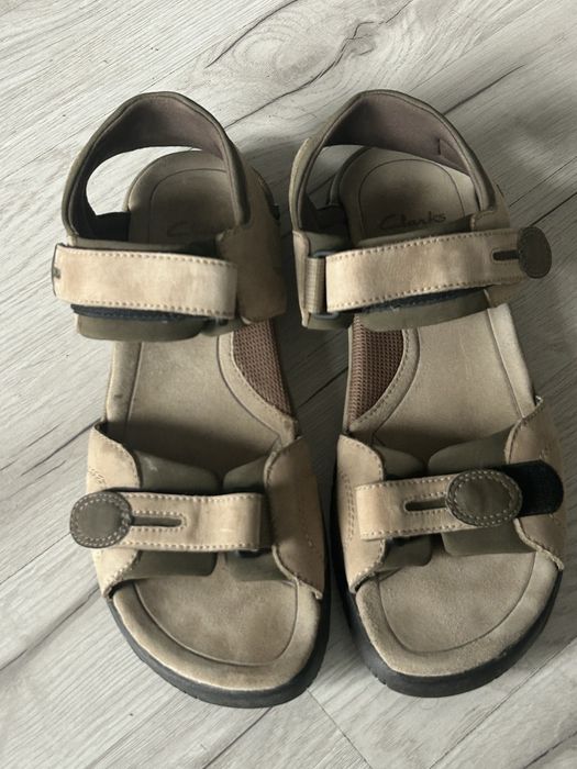Sandaly markowe skora naturalna nubuk