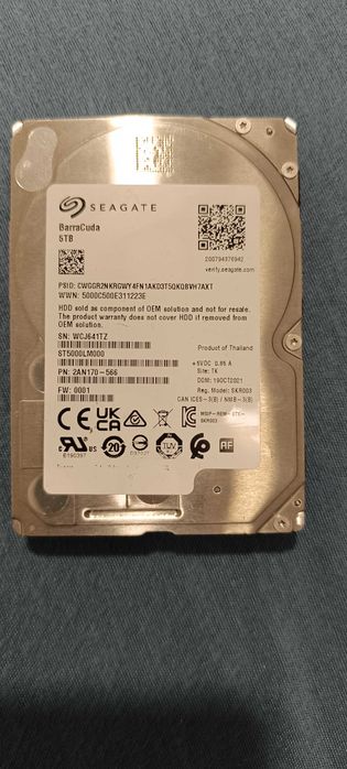 Disco rígido 5tb Seagate 2.5