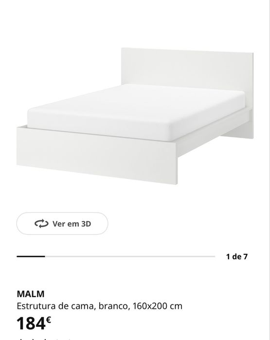 Cama Malm + 2 gavetoes + estrado