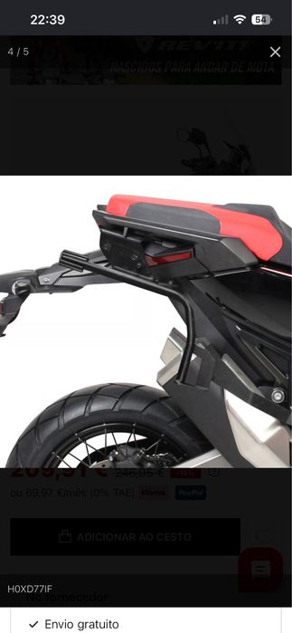 Ferros/suporte para malas Shad XADV 750 de 2017 a 2020