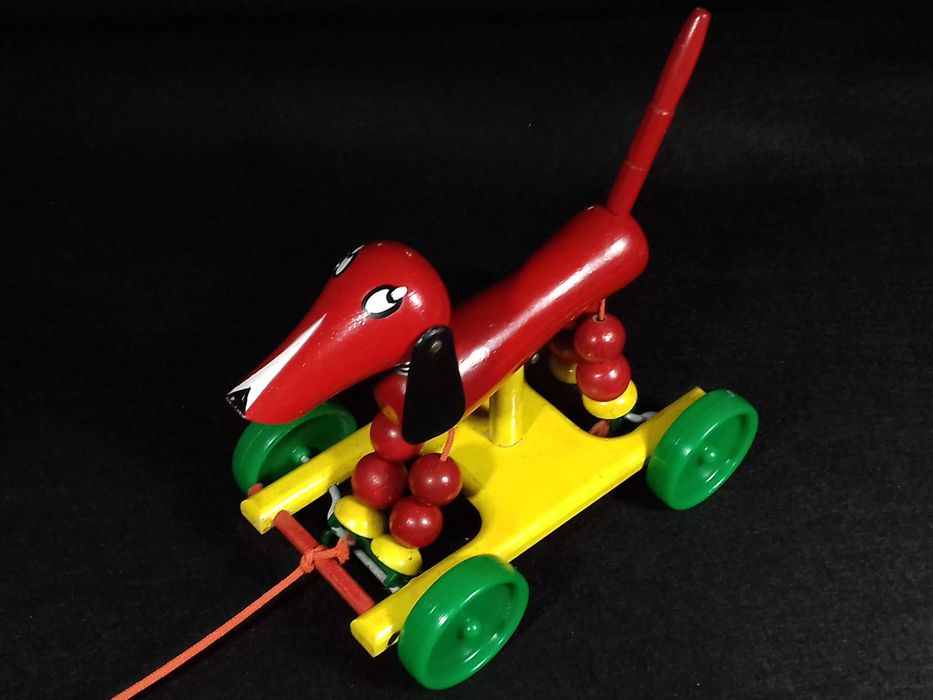 Indusbrinca - Cão de madeira e plástico - anos 1970/80' s