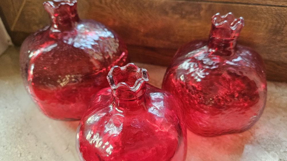 Granat szklana ozdoba kpl 3 szt.