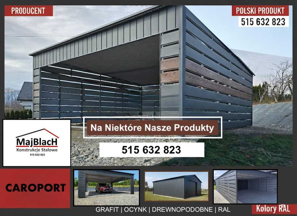 Wysoki Garaż Blaszany Ocynkowany - Magazyn - OCYNK - HALA – Maj-BlacH