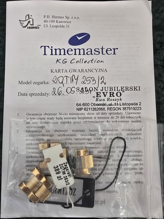 Zegarek Timemaster złoty