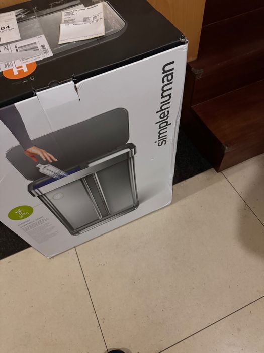 Balde 2 compartimentos SIMPLEHUMAN inox polido