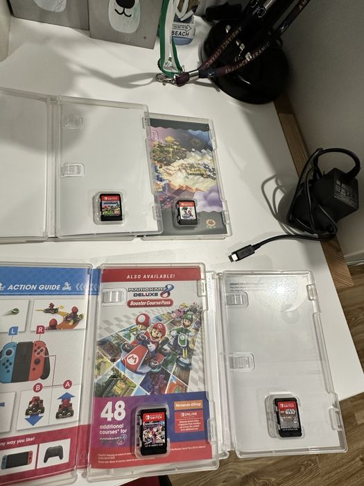Konsola nintendo switch oled zestaw joy con kontroler switch kierownice gry mario minecraft etui