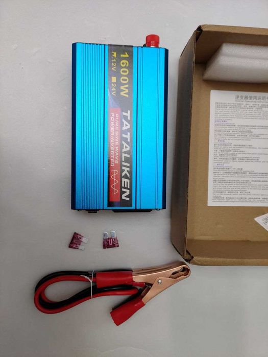 Якісний Інвертор (перетворювач з 12 в 220В) чистий сінус 50Гц, 1600Вт