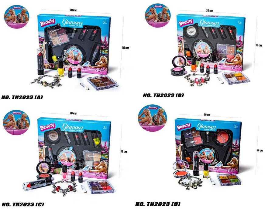 Детский набор косметики  Barbie + браслет Пандора. 4 вида