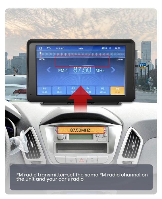 Rádio Universal Portátil Carplay e android auto 7 polegadas BT FM novo