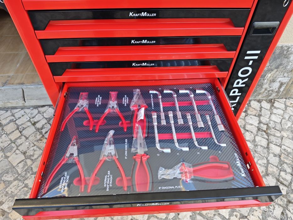 Carrinho de ferramentas Kraft Muller 7 gavetas 7 cheias