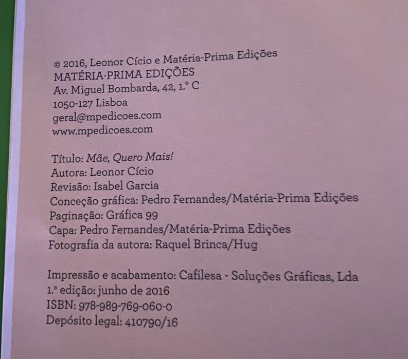 Vendo livro “Mãe, quero mais”