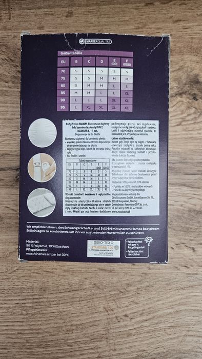 Nowy biustonosz, stanik ciążowy, do karmienia Babydream Mamas r. S, biały