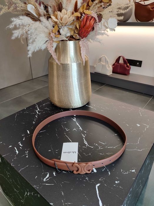 Ремінь Medium Cuir Triomphe Belt In Taurillon Leather Tan