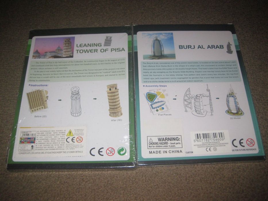 7 Puzzles 3D de Monumentos Históricos/Selados!