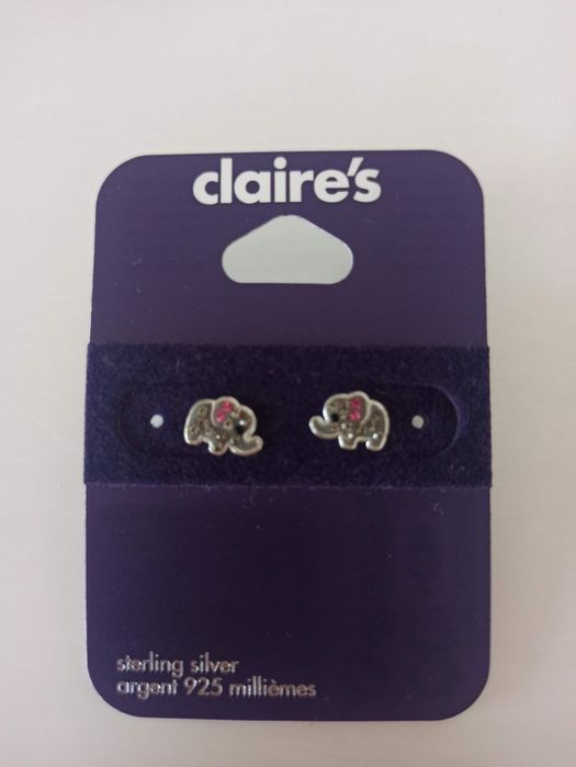 Brincos em prata de lei claire's NOVOS elefantes