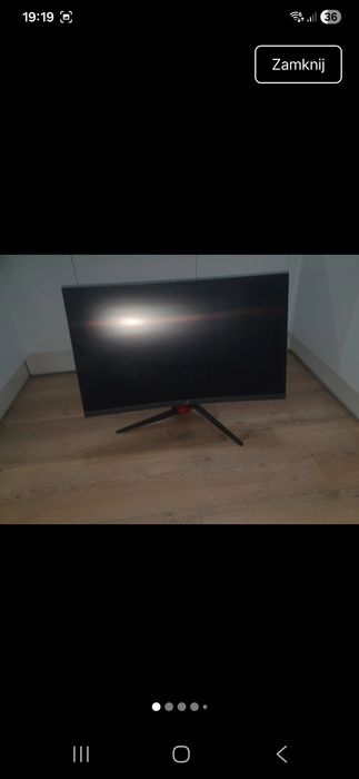 Monitor Asus rog 32 zakrzywiona matryca  uszkodzona