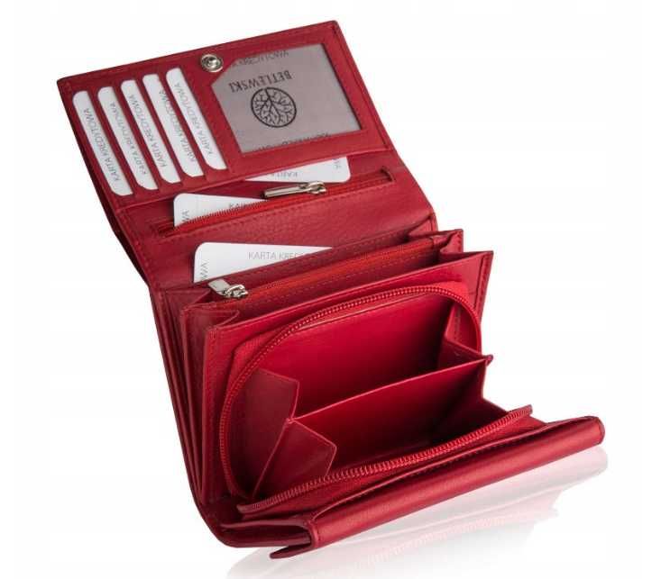 Betlewski portfel skóra naturalna czerwony BPD-SS-11 - kobieta ttst91