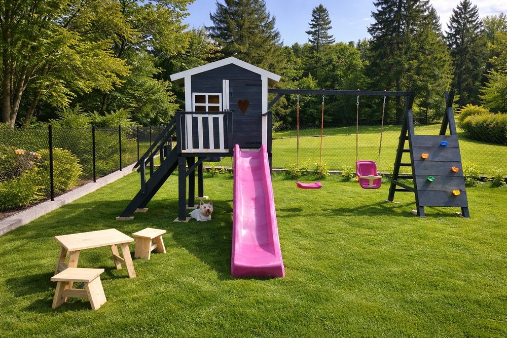 Domek drewniany dla dzieci Cały zestaw Zamów teraz, odbierz wiosną :)