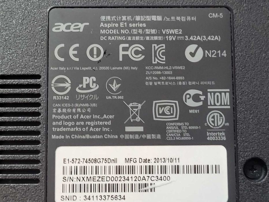 Laptop Acer E1 V5WE2 Intel i7 / 8GB Ram / SSD 120GB / BT - Super Stan!