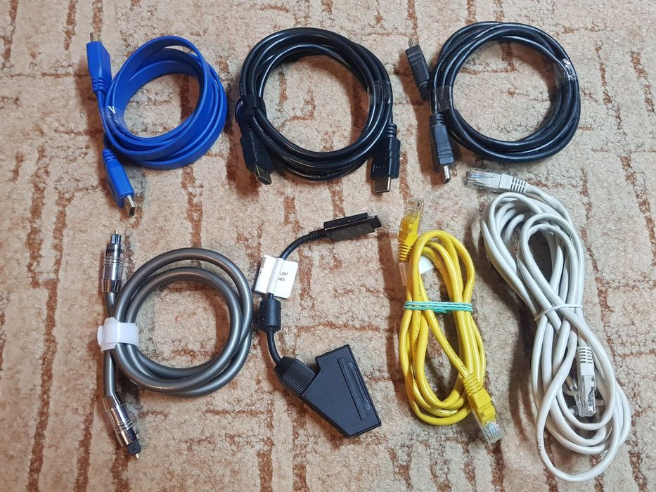 Кабели 7 шт. HDMI, Optical, Internet, Samsung