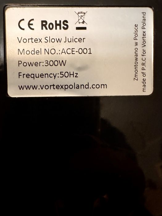 Wyciskarka wolnoobrotowa Vortex ACE-001