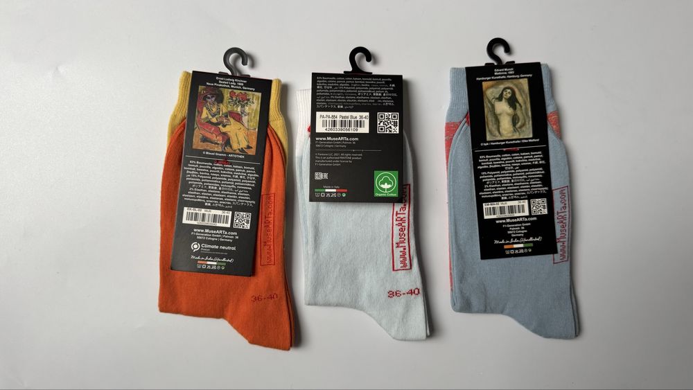 Nowe 3 pary skarpet Musearta 36/43 zestaw na prezent