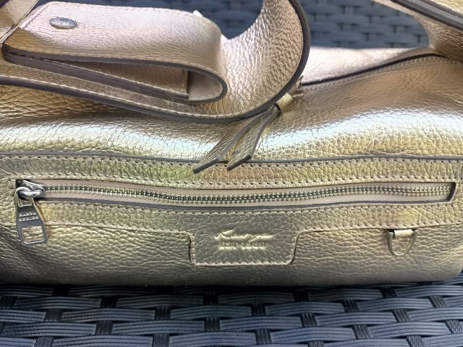 Сумка кожаная золото Karya