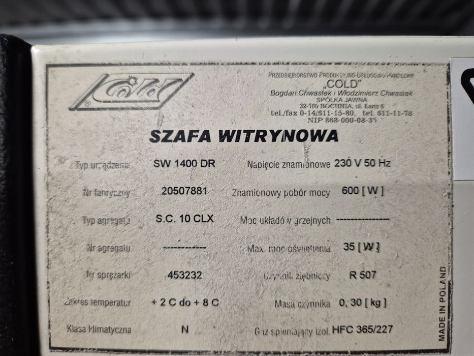 Szafa chlodnicza Cold
