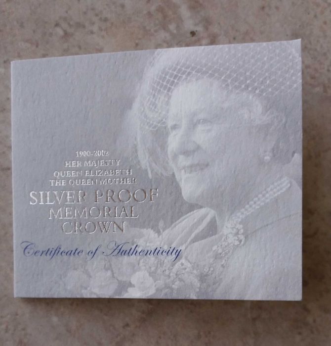 5 libras prata prof 0,925, póstuma rainha mãe.