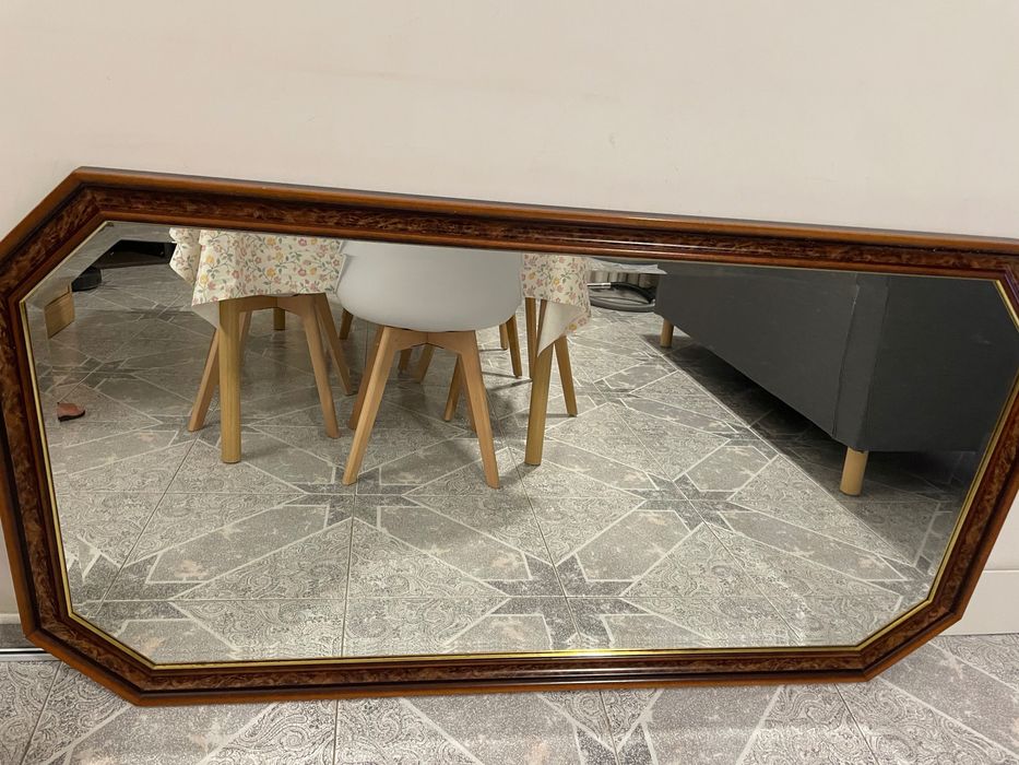 Espelho 150x80 com moldura de madeira