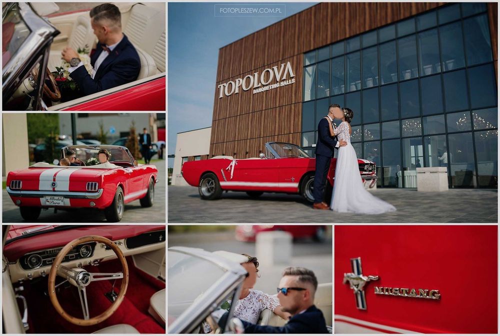 Auto d ślubu Mustang wynajem samochód na wesele Kalisz Warszawa Poznań