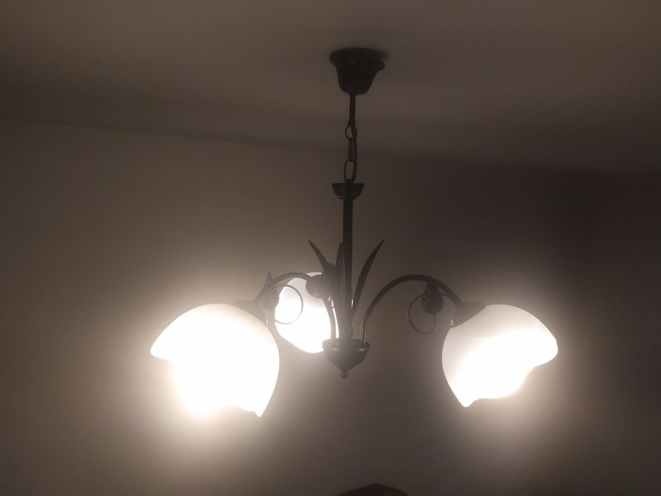 Żyrandol, lampa sufitowa + żarówki.