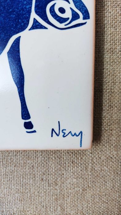 Azulejo antigo  assinado, Eduardo Nery