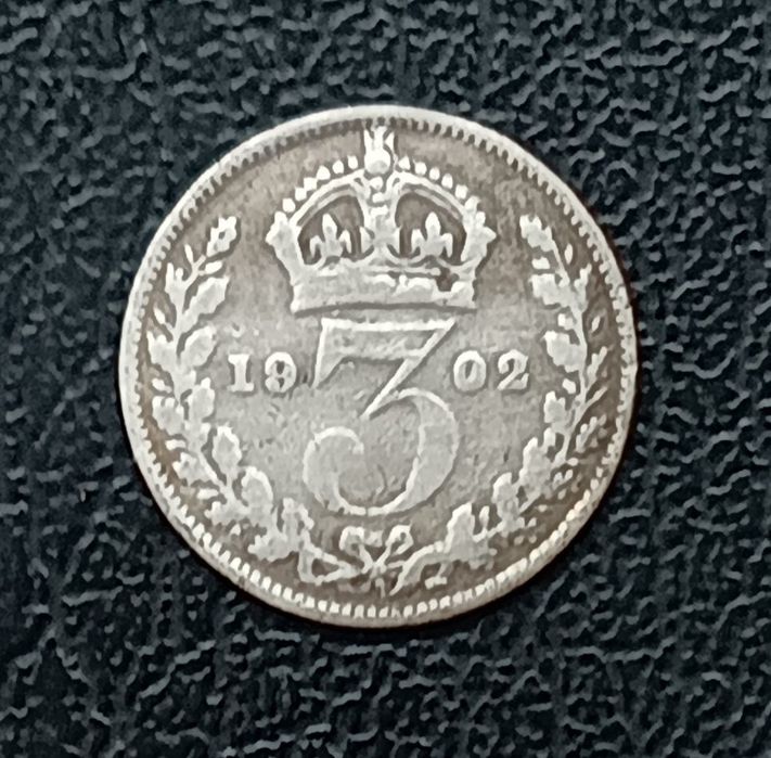 Srebrna moneta 3 Pensy 1902 Wielka Brytania Edward VII