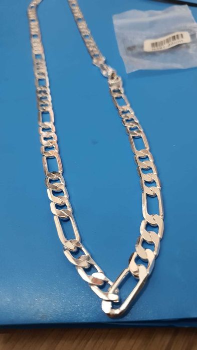 Solid 925 Sterling Silver Figaro Chain Necklace